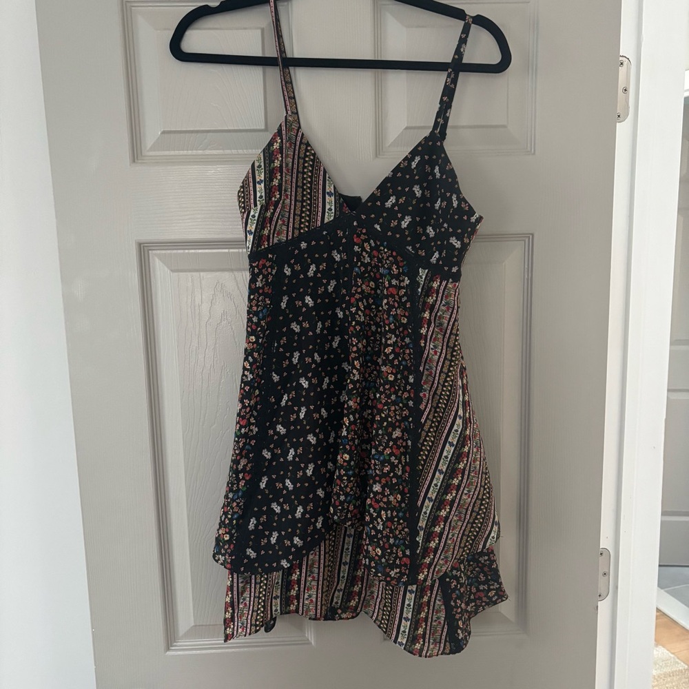 Alice + Olivia Black Dress with Floral Details
